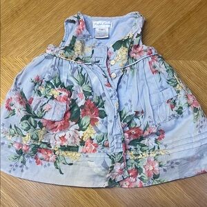 Ralph Lauren Blue and Red Floral Blouse